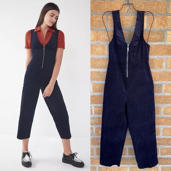 BDG Pants - BDG April Corduroy Zip-Front Jumpsuit small
